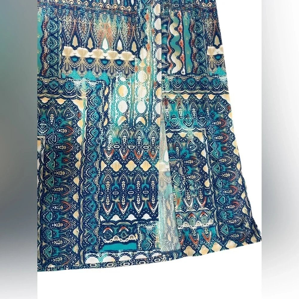 Chicos Skirt Womens Large Size 2 Side Slit Midi Resort Travel Vacation Modest
